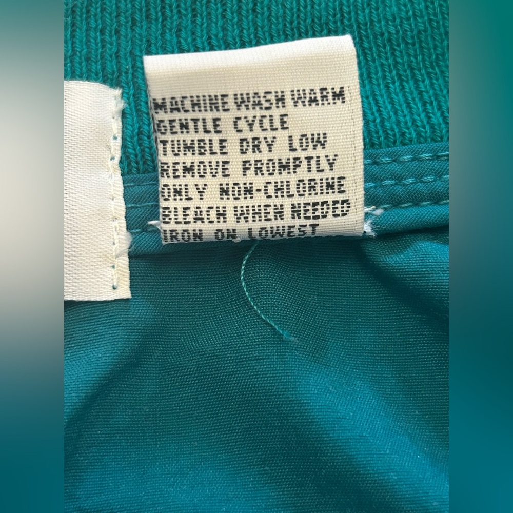 Vintage 90s Coral Bay Golf Teal Nylon V-Neck Pullover Windbreaker Size Large - Picture 7 of 8